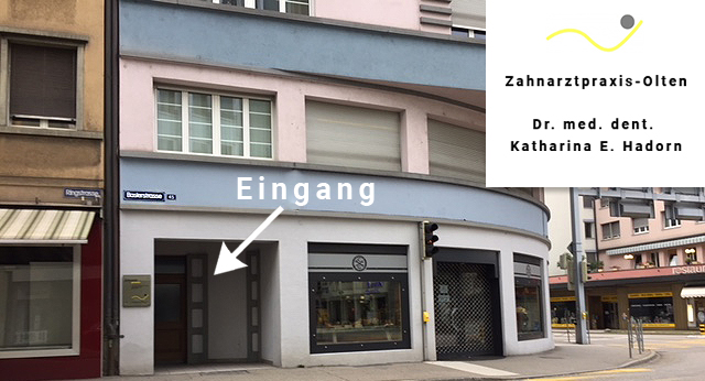 Eingang Zahnarztpraxis Olten